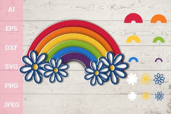 3D Pride Rainbow: 3D SVG for Paper Flowers
