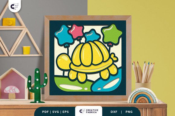 Balloon Turtle 3D SVG for Baby Branding