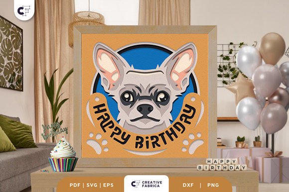 Birthday Chihuahua 3D Light Box for Creative Birthdays