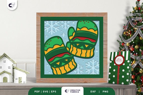 Christmas Gloves 3D SVG: Festive, Playful & Print-Ready
