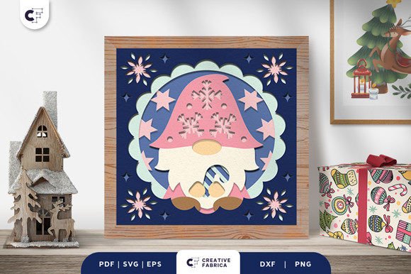 Christmas Gnome 3D SVG for Digital Sellers