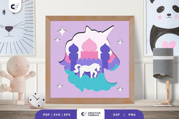 Cute Fantasy Unicorn 3D Shadow Box for Branding