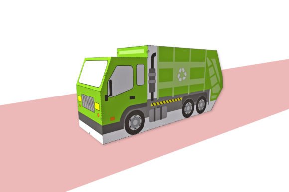 DIY Garbage Truck Favor - 3d Papercraft for Shapes