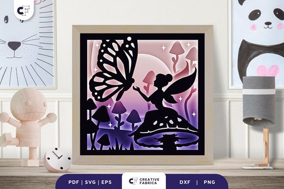 Fairy Butterfly 3D Light Box Paper Cut