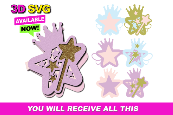 Fairy Card 3D SVG for Laser Cutting and Cards