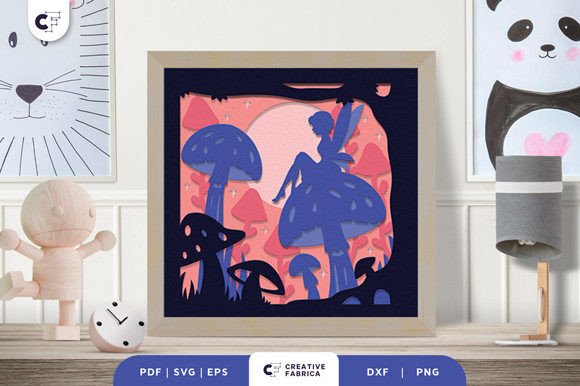 Fairy Sits on a Mushroom 3D Shadow Box: A Fantasy And Fairy Tales 3D SVG Review