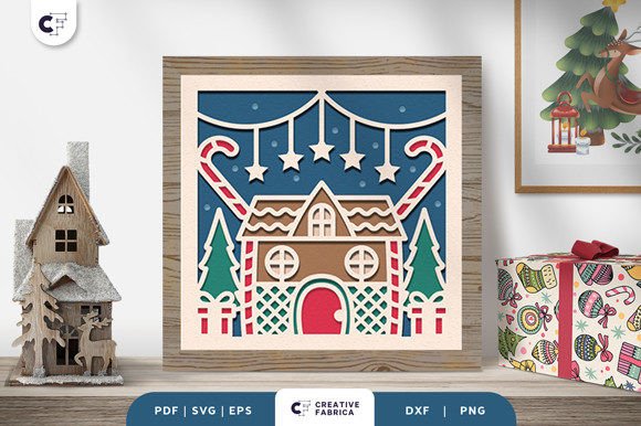 Gingerbread House 3D SVG for Christmas Content