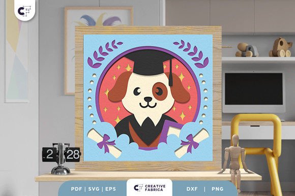 Graduating Dog 3D Paper Cut SVG Review