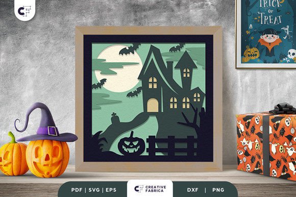 Haunted House 3D SVG for Halloween