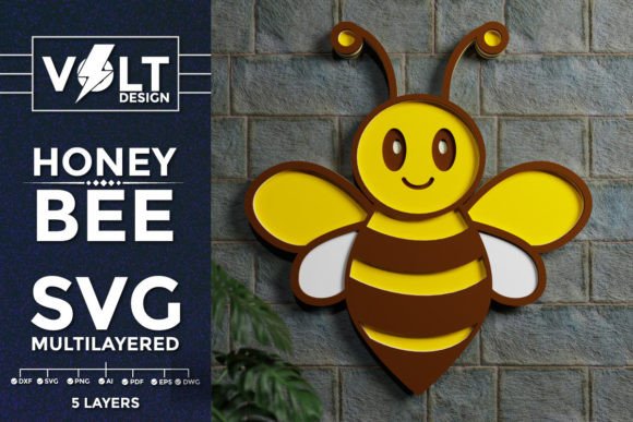 Honey Bee 3D Multilayered SVG Cut Files for Shapes