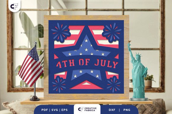 Independence Day Firework 3D SVG