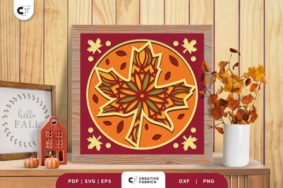 Maple Leaves Mandala 3D Shadowbox: A Fall 3D SVG Review