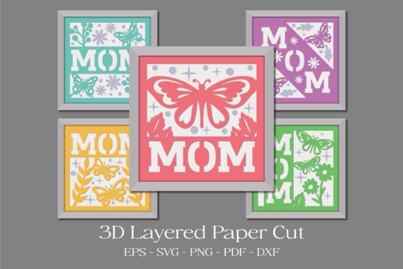 Mom 3D Layered Paper Cut Bundle: Laser Cutting for Mother S Day