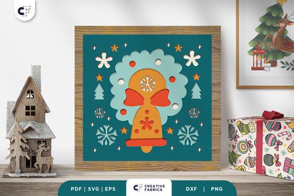 Nordic Christmas Bell 3D SVG