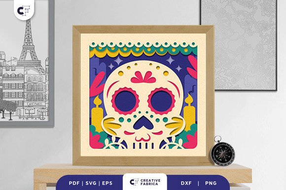 Sugar Skull 3D Layered Paper Cut: A Designer's Review for Countries and 3D SVG Projects