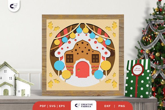 Sweet Candies House 3D SVG for Christmas