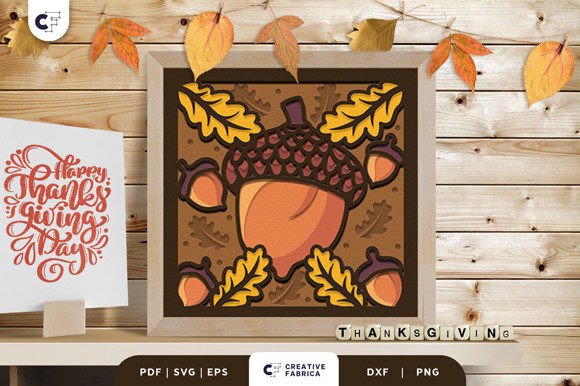 Thanksgiving Acorn 3D Paper Cut