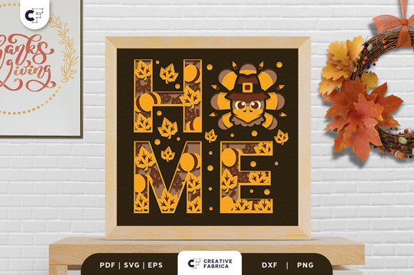 Turkey HOME 3D SVG for Thanksgiving Crafts