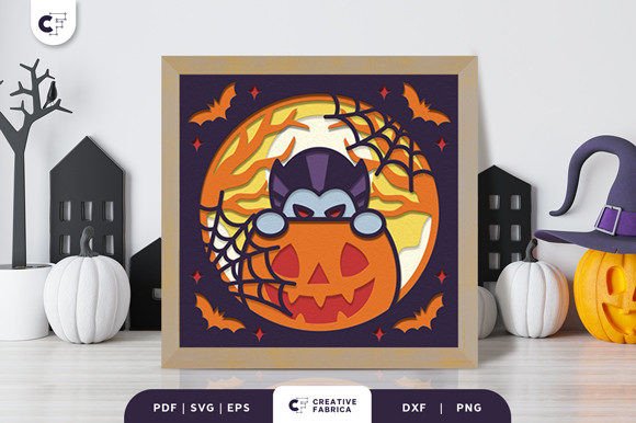 Vampire Peeking out of Pumpkin 3D SVG for Halloween