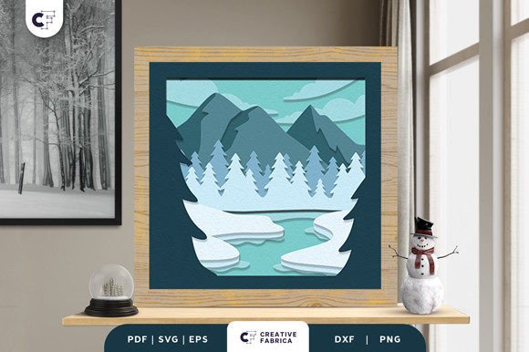 Winter Lake Forest 3D SVG