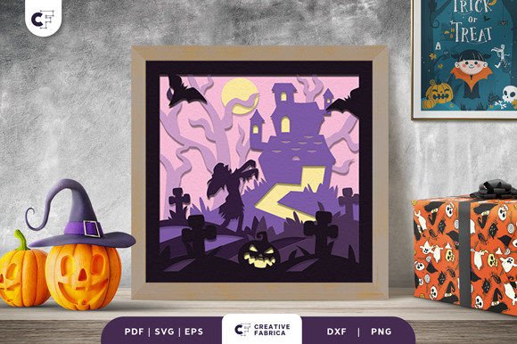 Zombie Graveyard 3D SVG for Halloween Content